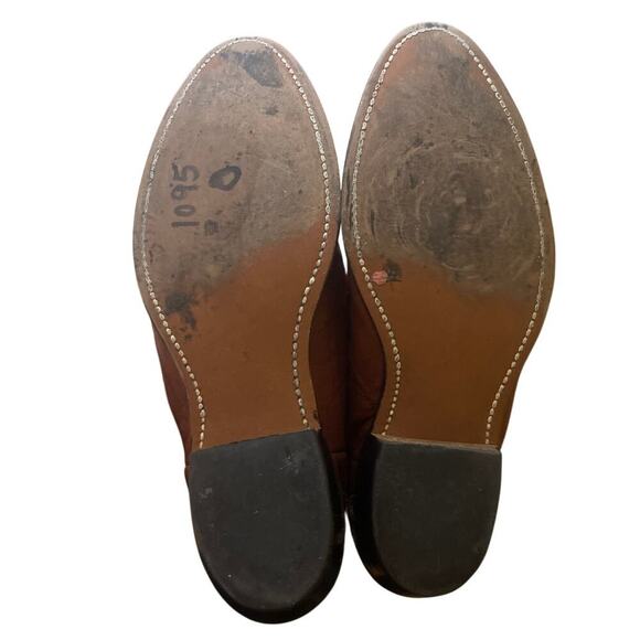 Vintage Brown Slouchy Leather Mid Calf Cowboy Western Boots Men's Size 7D - Picture 9 of 9